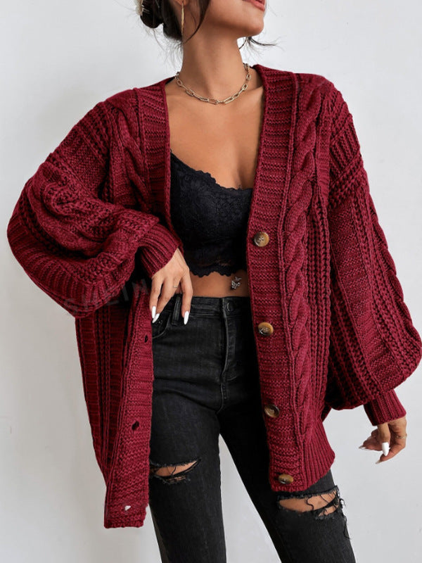 Hearthside Cable Knit Slouch Cardigan