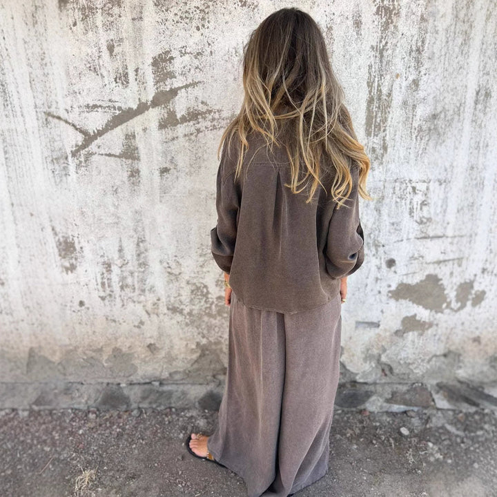 Solvra Washed Button-Tie Lounge Set