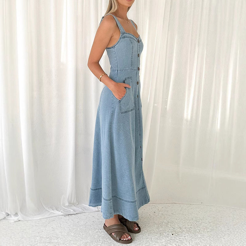 Willow Blue Denim Midi Dress