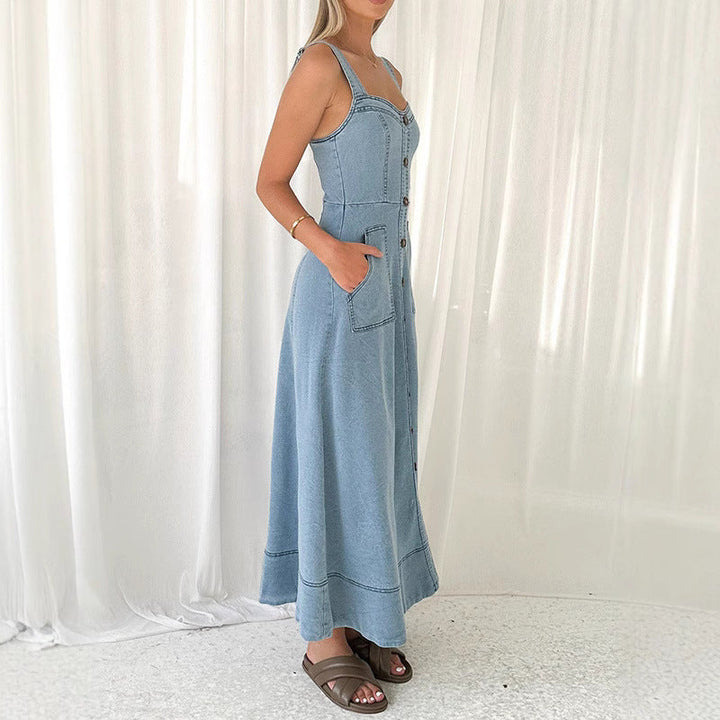 Willow Blue Denim Midi Dress
