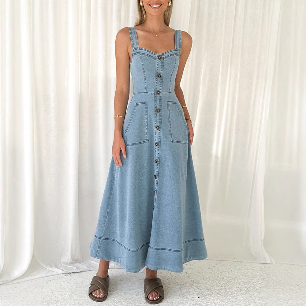Willow Blue Denim Midi Dress