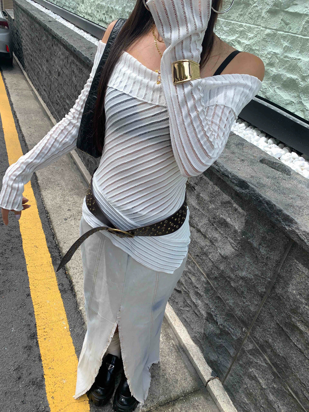 Alouette Sheer Off-Shoulder Top