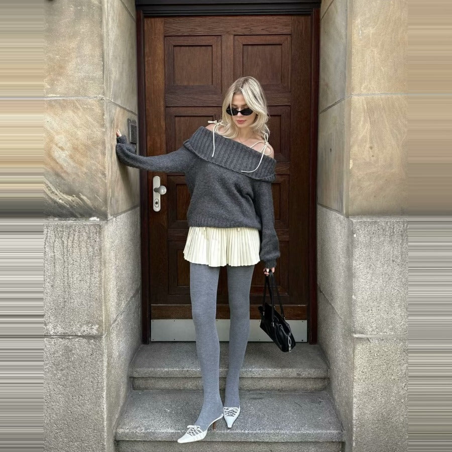 Rue Montmartre Off-Shoulder Knit Sweater