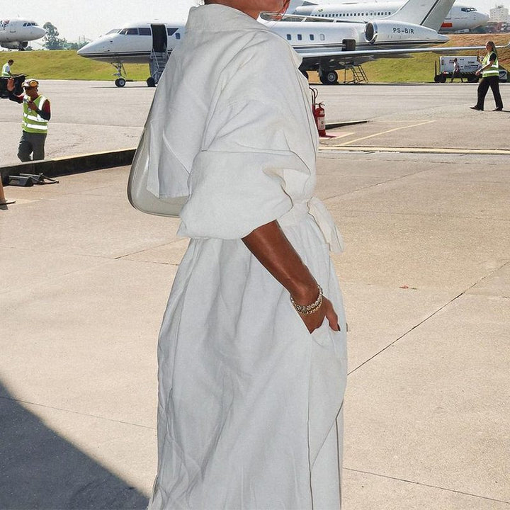 Runway Arrival Belted Trench Dress