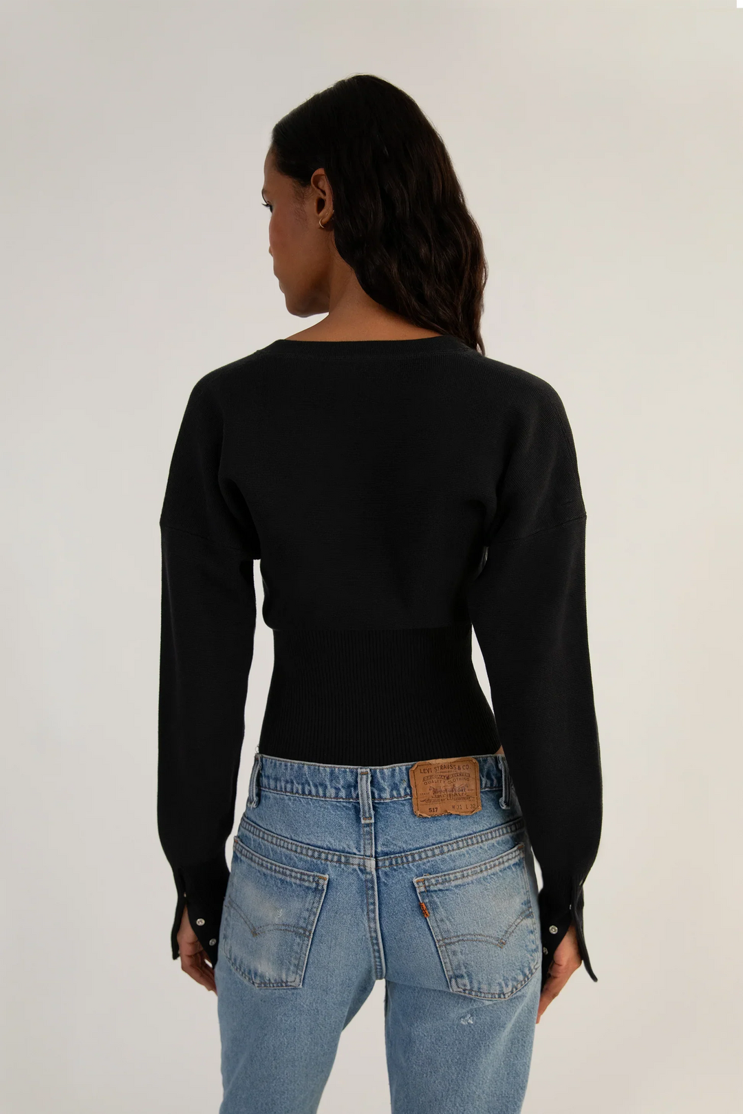 Aria Sculpted Snap Knit Cardigan