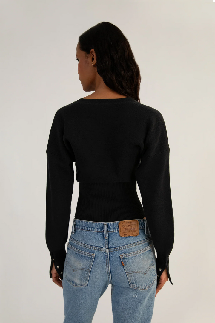 Aria Sculpted Snap Knit Cardigan