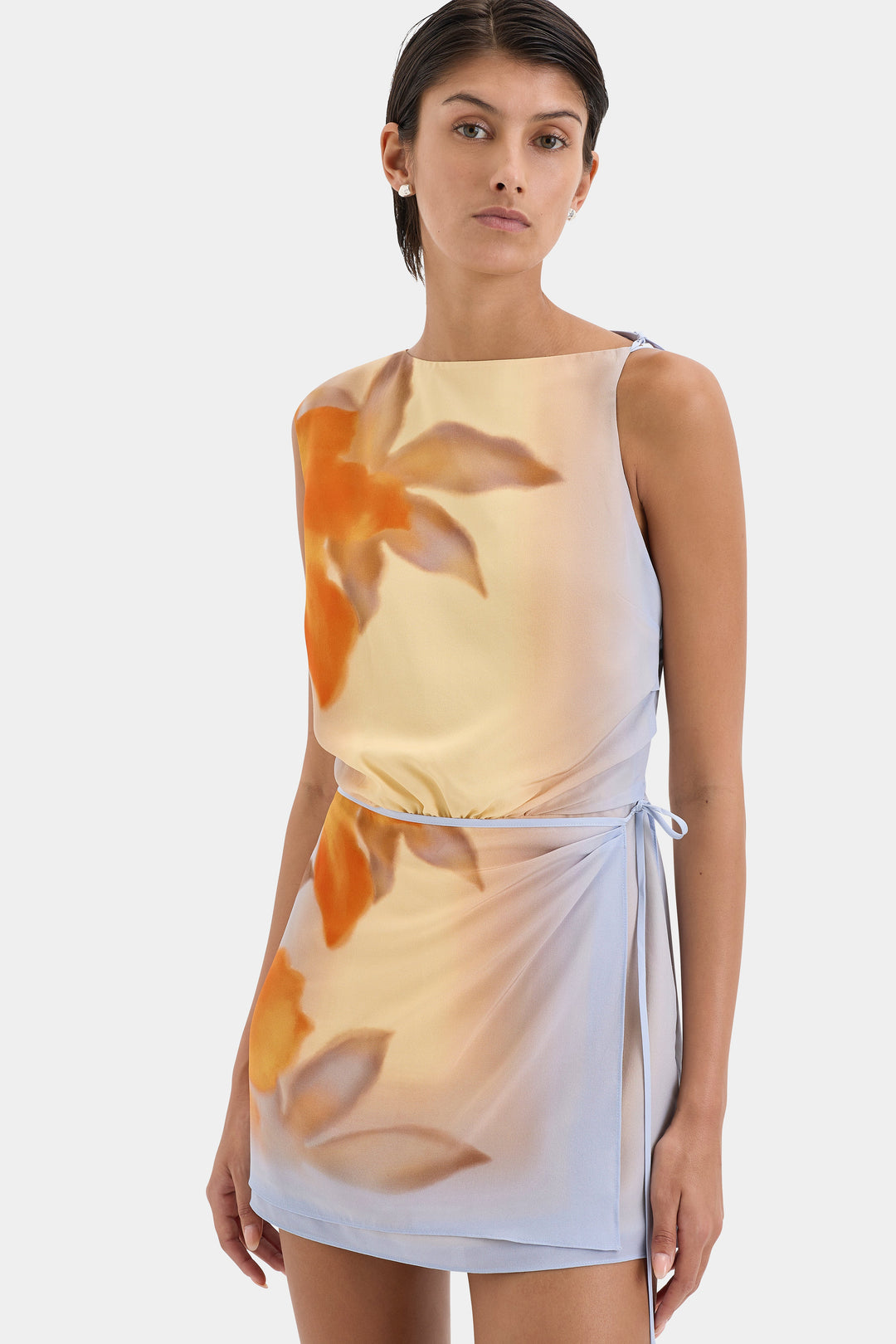 Iris - Floral Silk Mini Dress