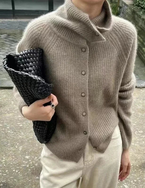 Isla High Neck Knit Cardigan