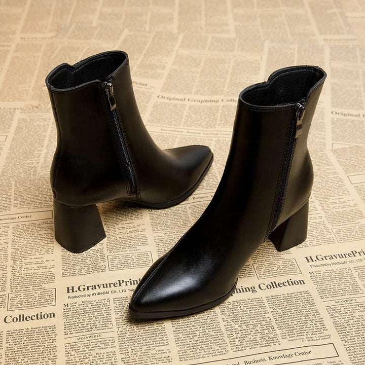 Vera Sculpted Heel Ankle Boots