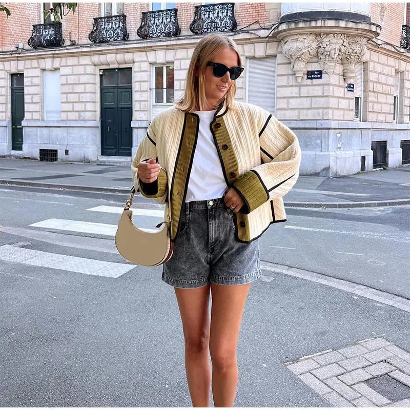 Rue Montclair Piped Quilted Jacket