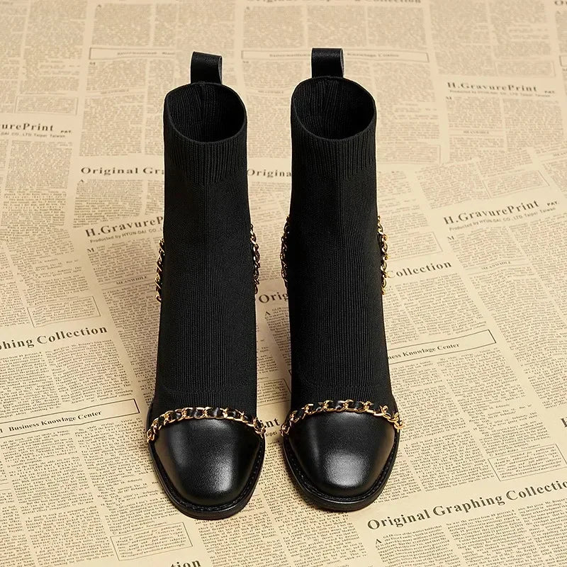 Vivienne Chain Detail Sock Boots