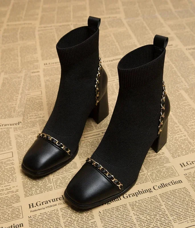 Vivienne Chain Detail Sock Boots