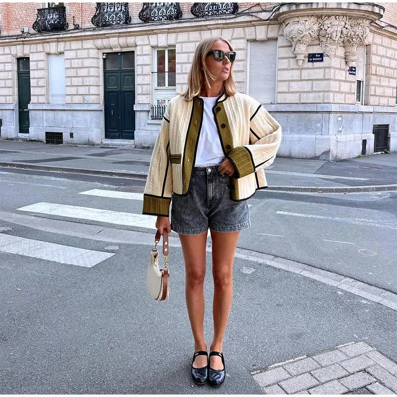 Rue Montclair Piped Quilted Jacket