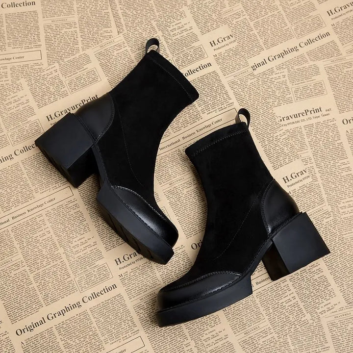 Lennox Suede Panel Platform Boots