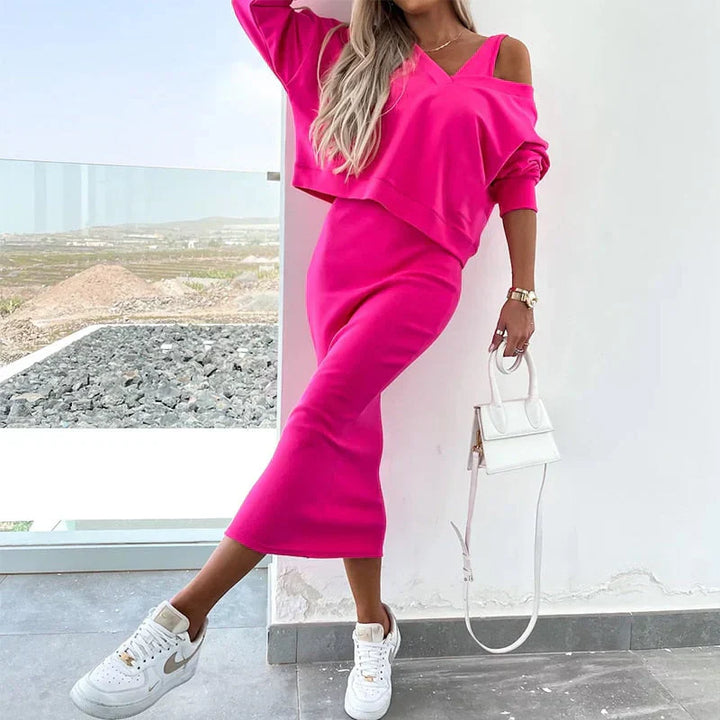 Off-Duty Luxe Ribbed Midi Set