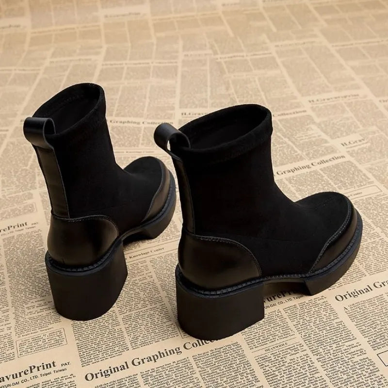 Lennox Suede Panel Platform Boots