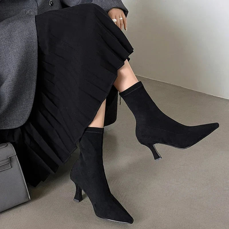 Avery Pointed Toe Sock Boots