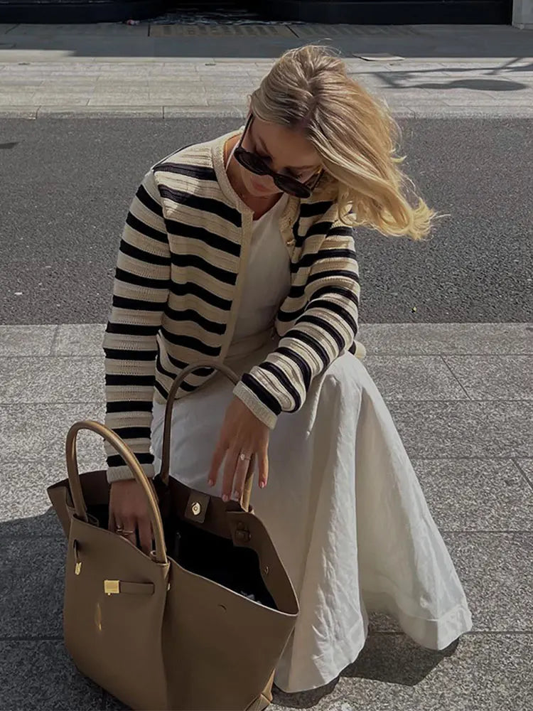 Bellemode Striped Cardigan