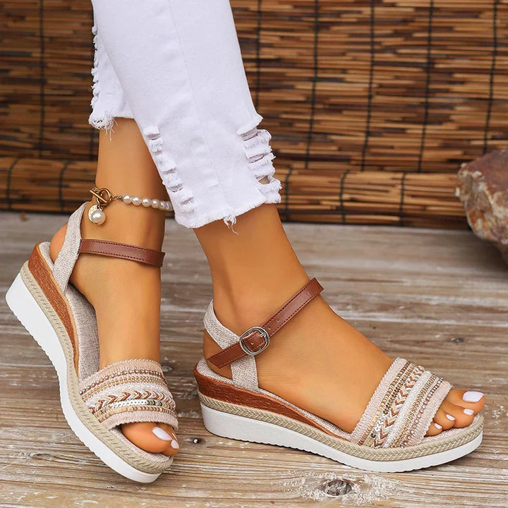 Solara Embellished Wedge Sandals