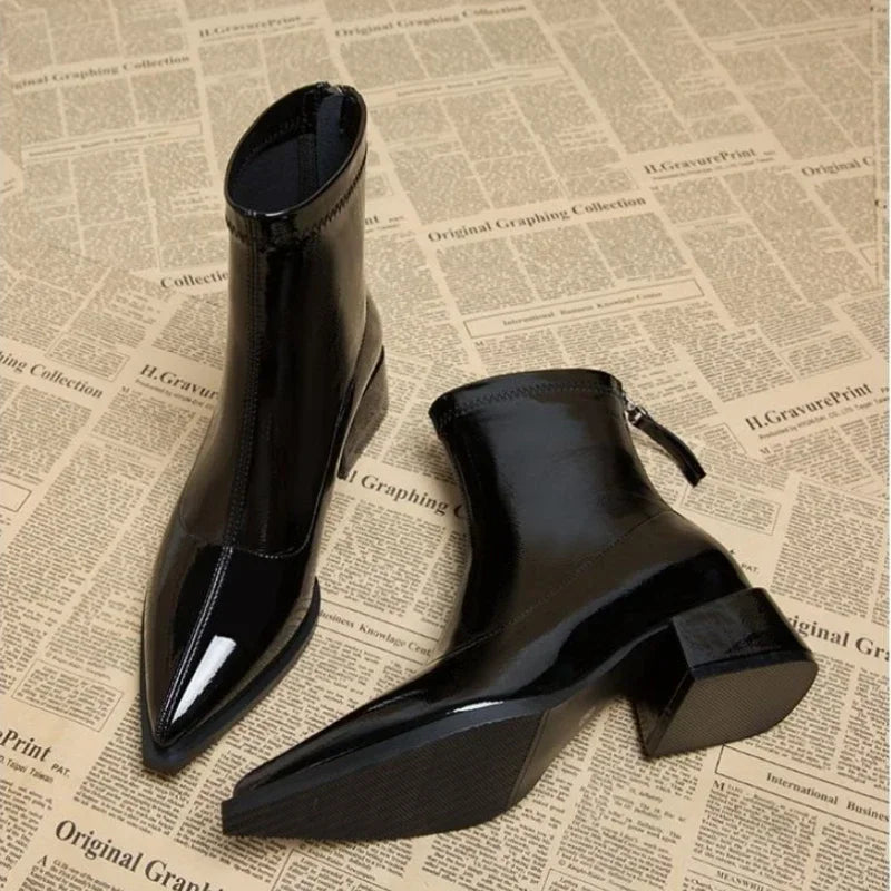 Nova Gloss Stretch Ankle Boots