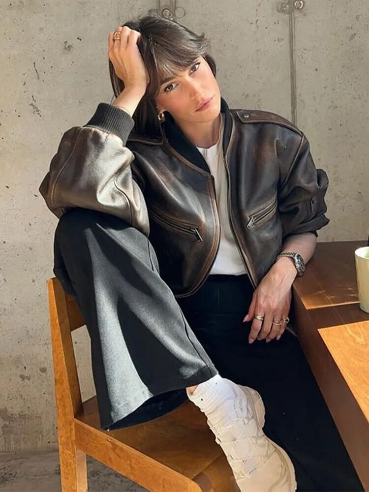 Camden Washed Leather Bomber