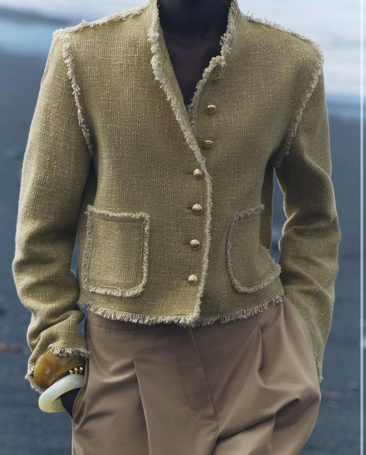 Soleil Raw Edge Tweed Jacket