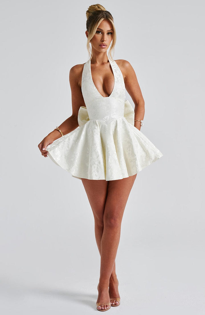 Alessandra - Floral Jacquard Mini Dress