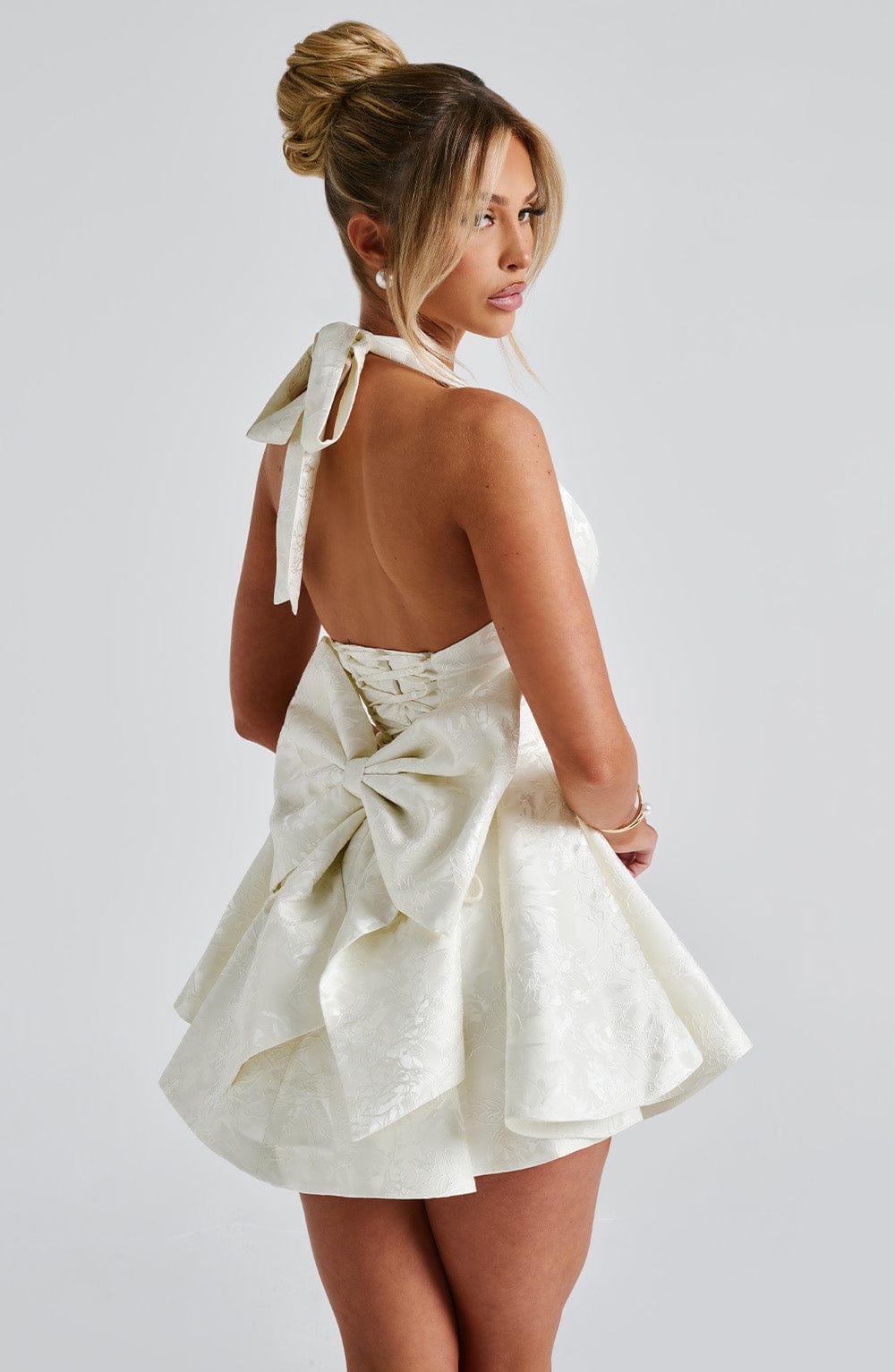 Alessandra - Floral Jacquard Mini Dress
