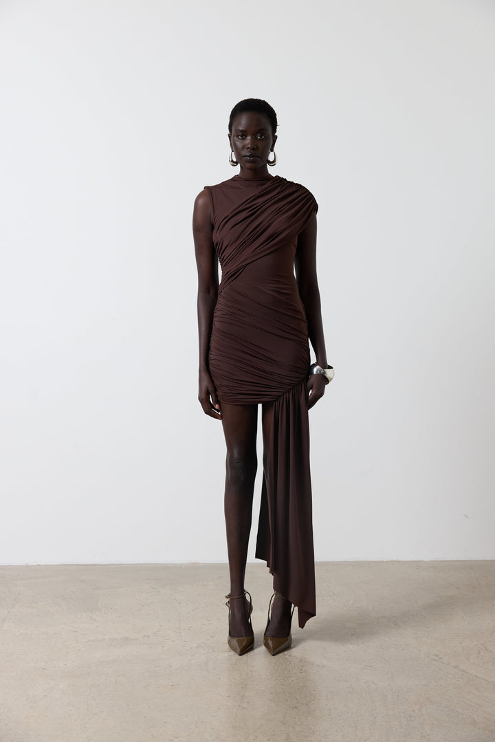 Amira - Draped Mini Gown