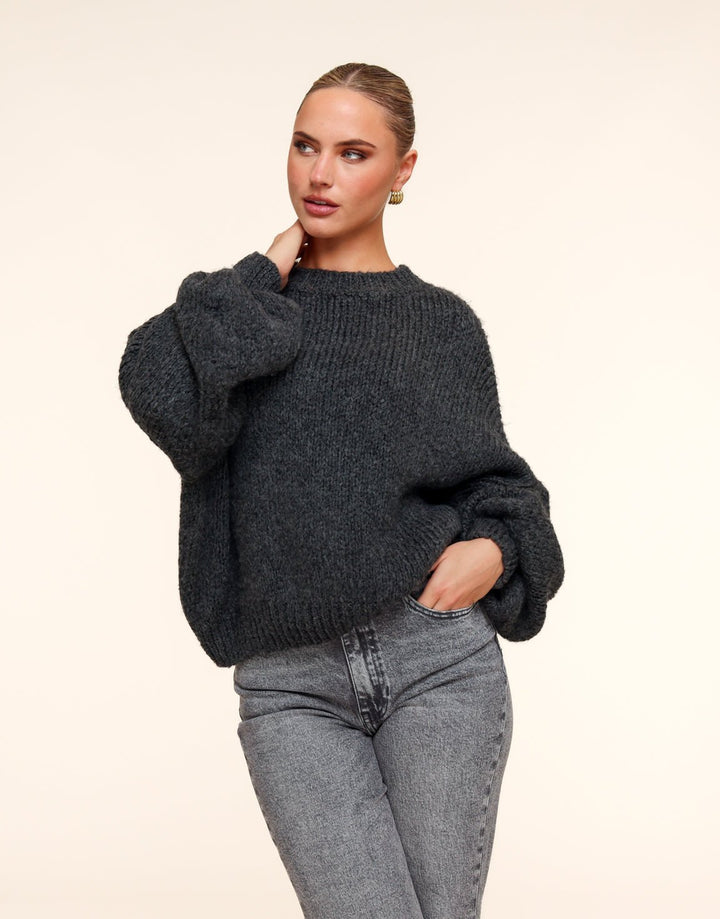 Antraciet Wool Knitted - Sweater