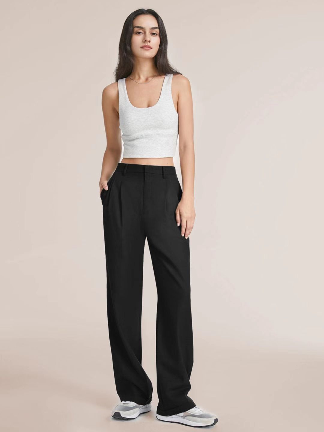 Vista Lane Tailored Wide-Leg Pants