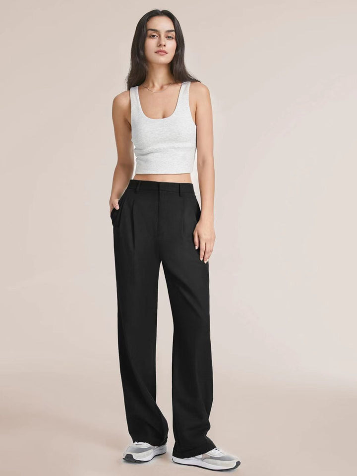 Vista Lane Tailored Wide-Leg Pants