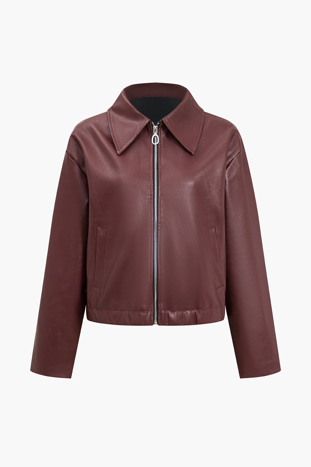 Brickhaus Zip-Up Faux Leather Bomber
