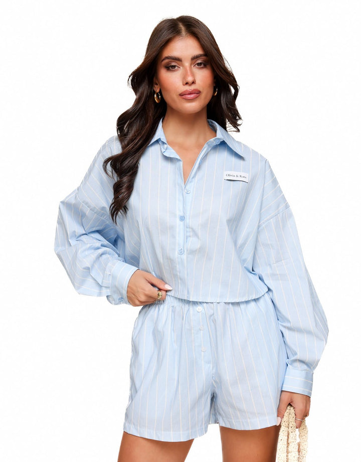 Baby Blue Striped - Shorts