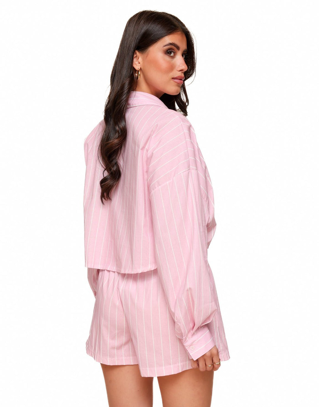 Baby Pink Striped Cropped - Blouse