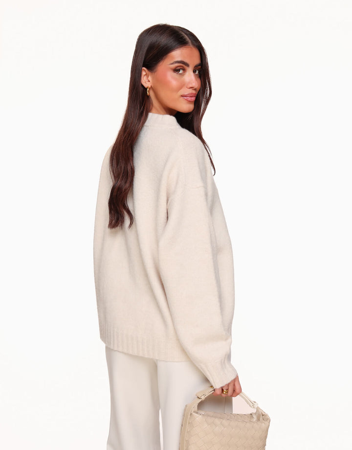 Beige Basic Knitted - Sweater