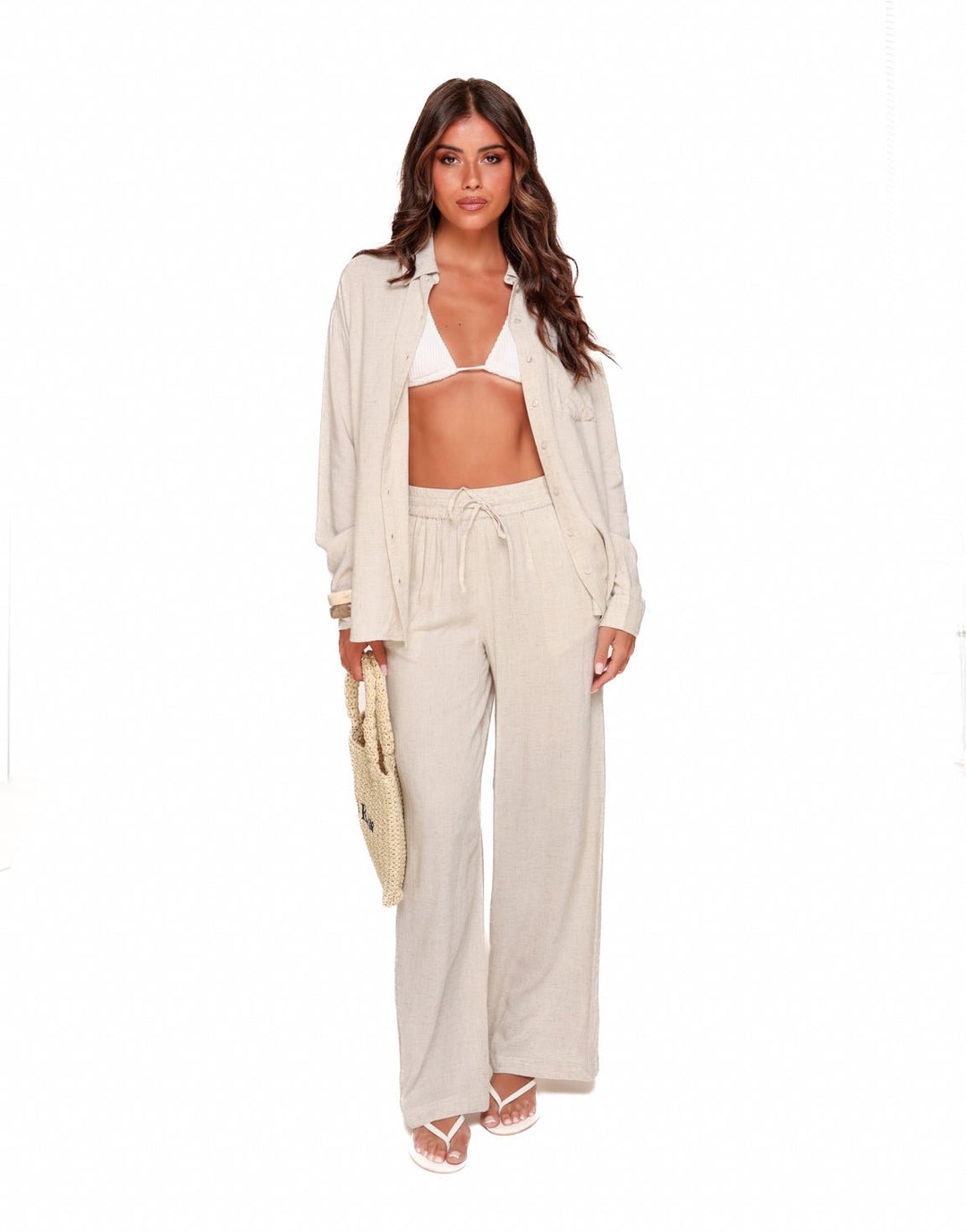 Beige Linen - Trousers