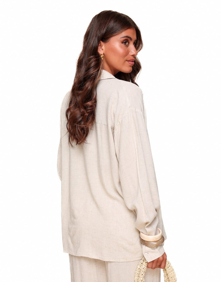 beige Basic Linen - Blouse
