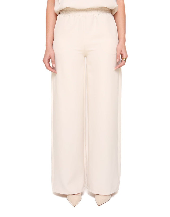 Beige Basic Wijde Elastieke Band - Pantalon