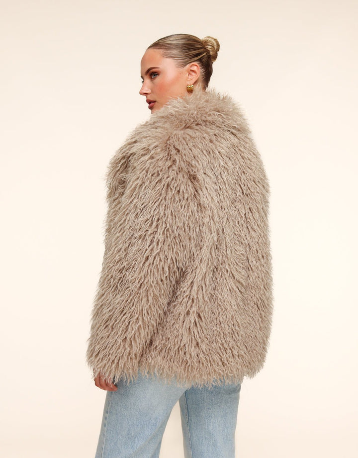 Beige Fluffy Fur - Coat