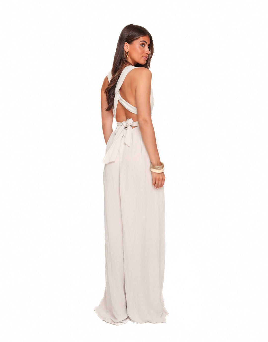 Beige Halter Lurex - Jumpsuit