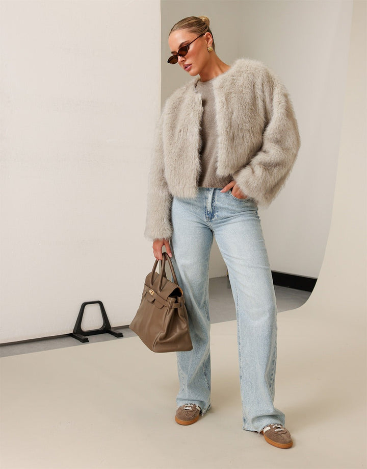 Beige Short Fluffy - Jacket