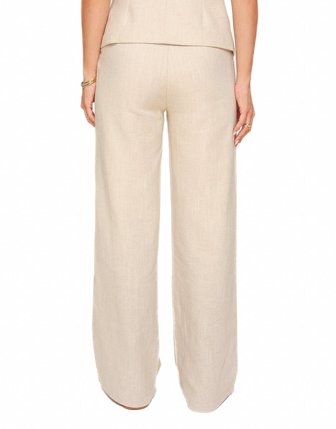 Beige Wide Linen - Pantalon