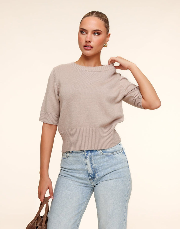 Beige Loose SS - Sweater