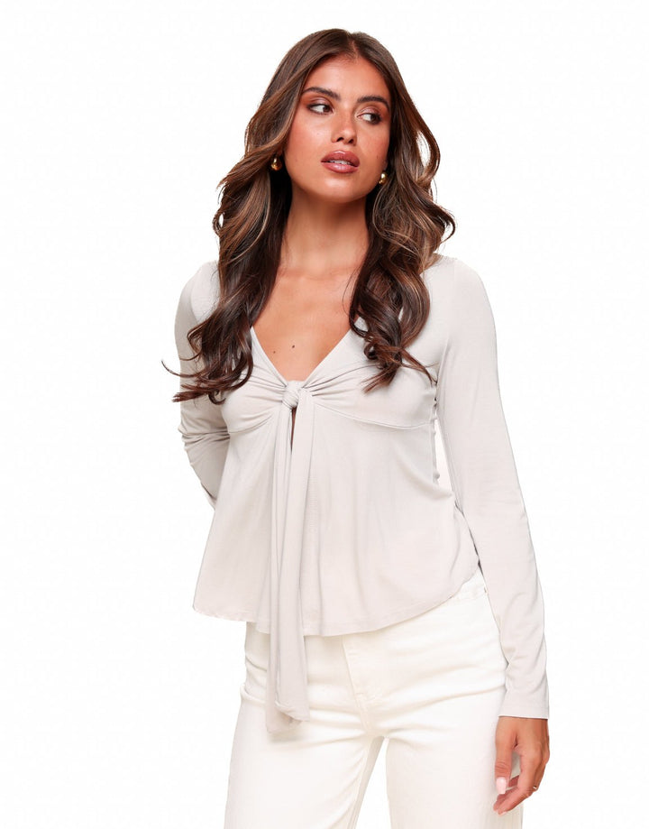 Beige Strik LS - Top