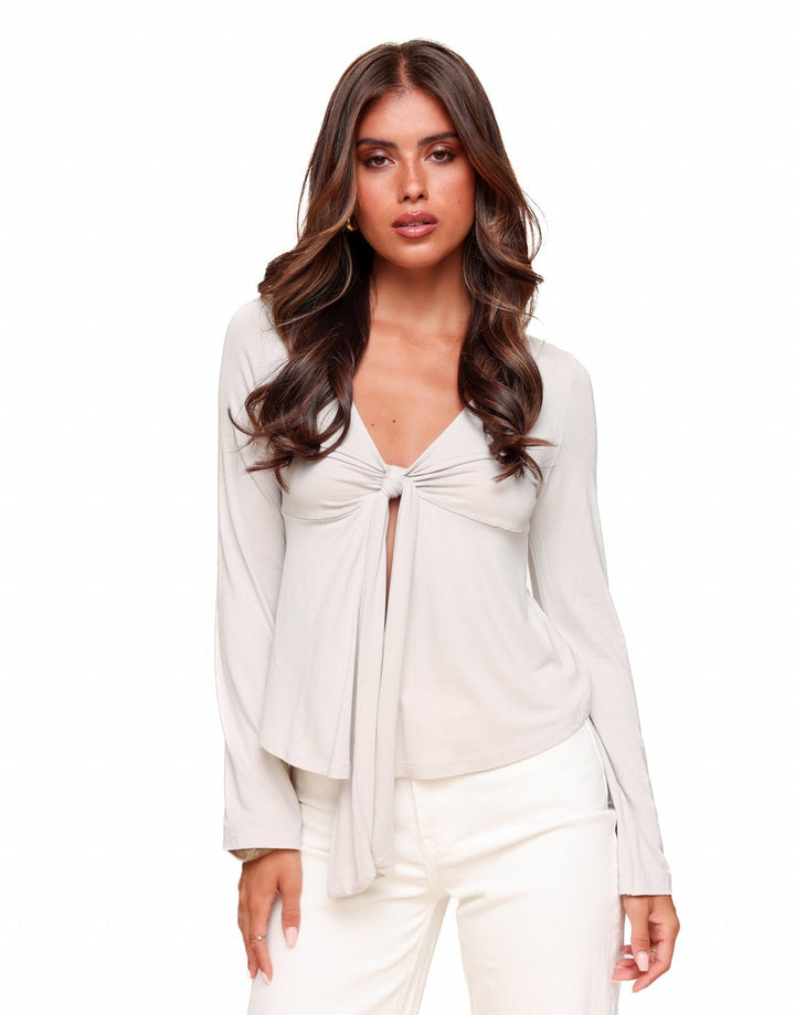 Beige Strik LS - Top