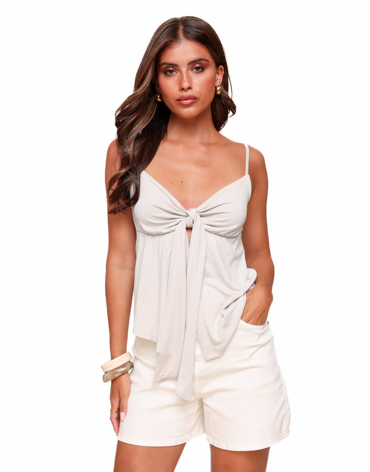 Beige Bow - Top