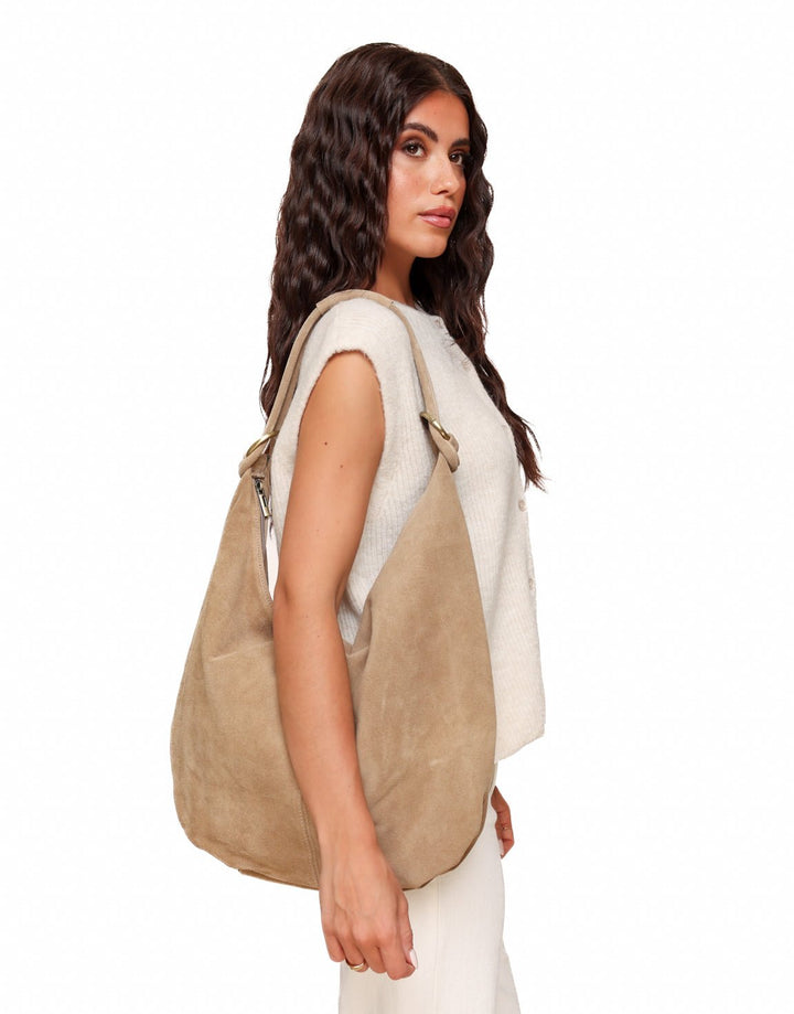 Beige Suede - Shoulder Bag