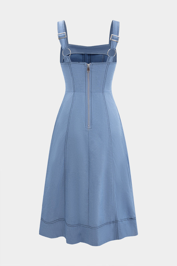 Willow Blue Denim Midi Dress