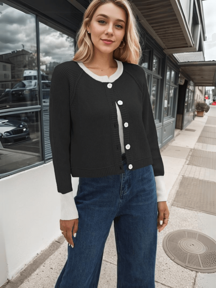 Silver Cove Contrast Trim Cardigan